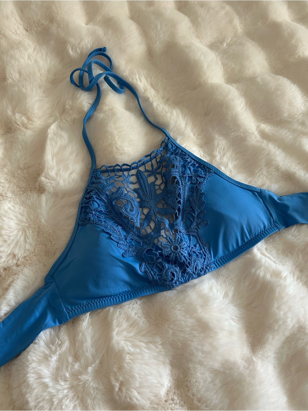 Becca Crochet Halter Bikini Top